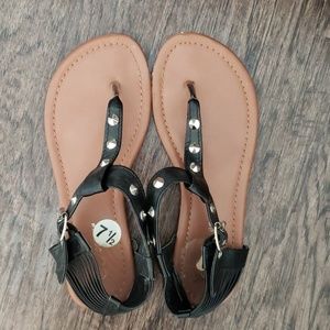 Black studded sandals